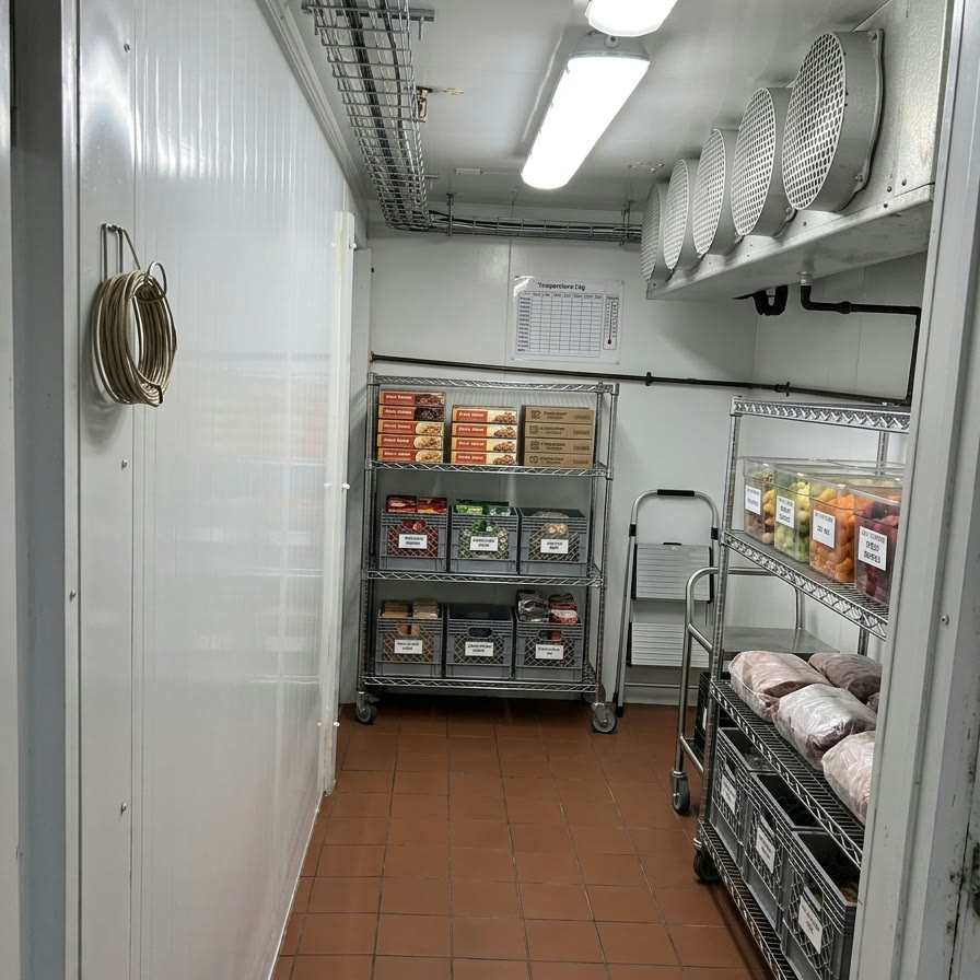 Commercial freezer storage for batch freezing and product storage